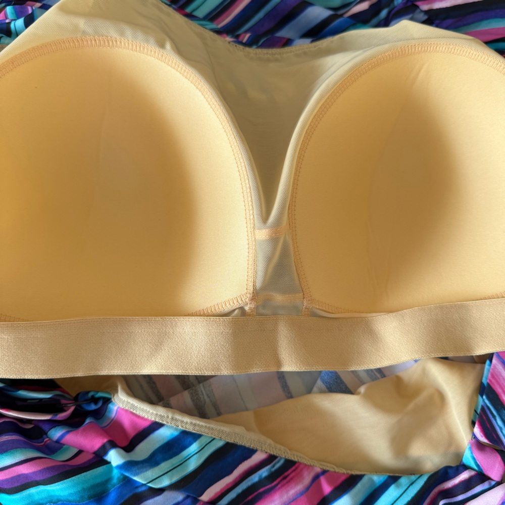 SWIMSUITS FOR ALL Size 26 Colorful Tankini Swimsuit Top - Picture 5 of 6